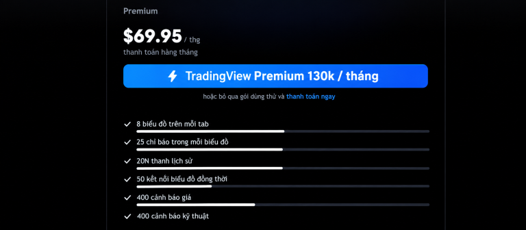 Mua TradingView Premium Giá Rẻ  2026 chỉ 130K/Tháng BH 1-1